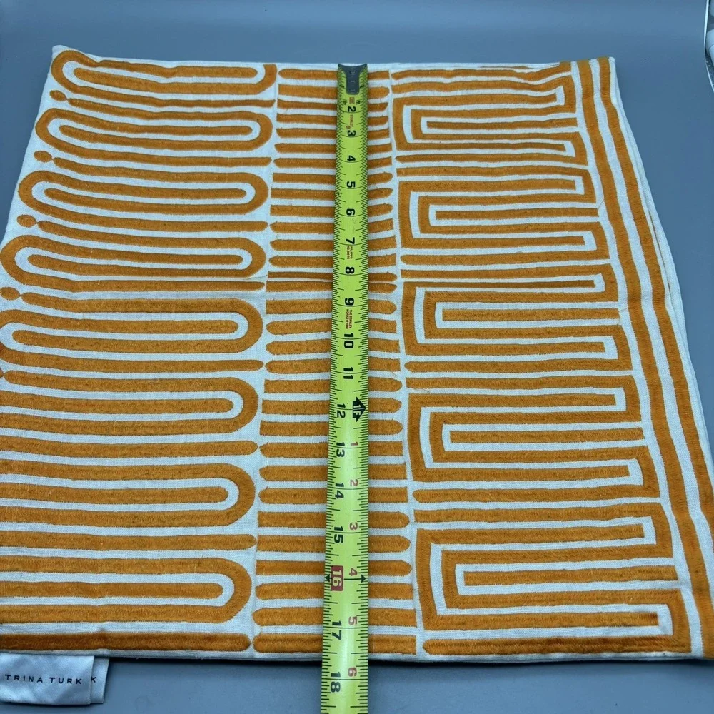 Trina Turk Throw Pillow Cover (No Insert) Orange Geometric 18